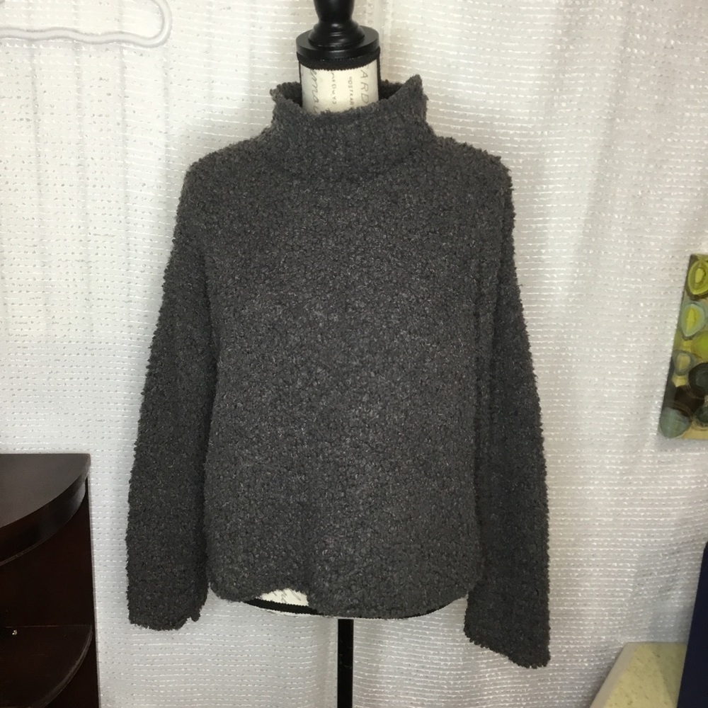 Pink Rose Pebble Knit Pullover Mock Turtleneck Sweater